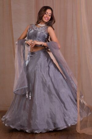 Ornate Beaded Tissue Lehenga - Ready to Wear